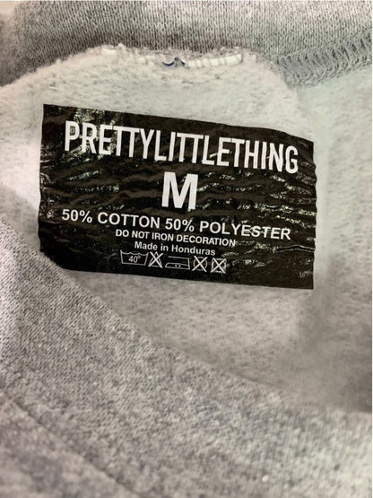 Medium PrettyLittleThing Womens Gray Pullover Sweatshirt Crewneck Oversize