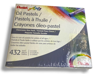 Pentel Oil Pastels Set 432 Crayons Sticks Colors Class Pack Sealed