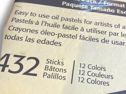 Pentel Oil Pastels Set 432 Crayons Sticks Colors Class Pack Sealed