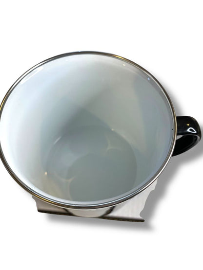 New Ebay Branded Fueled by Passion Enameled Metal Camping Mug Black