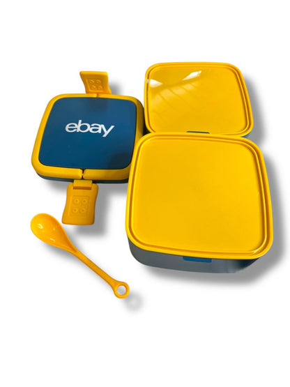 New eBay Bento Lunch Box Bundle  Food Container Travel Compartments Blue Yellow