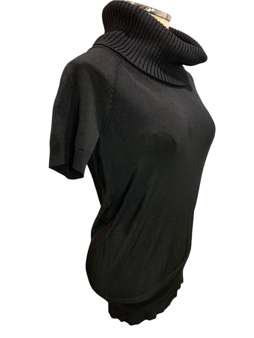 Small Ann Taylor Womens Turtleneck Travel Knit Short Sleeve Sweater