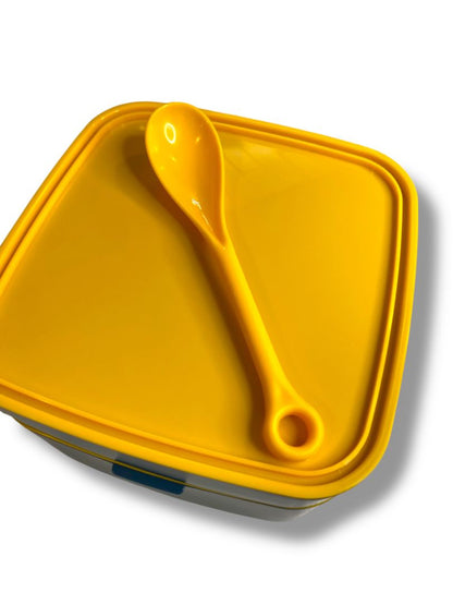 New eBay Bento Lunch Box Bundle  Food Container Travel Compartments Blue Yellow