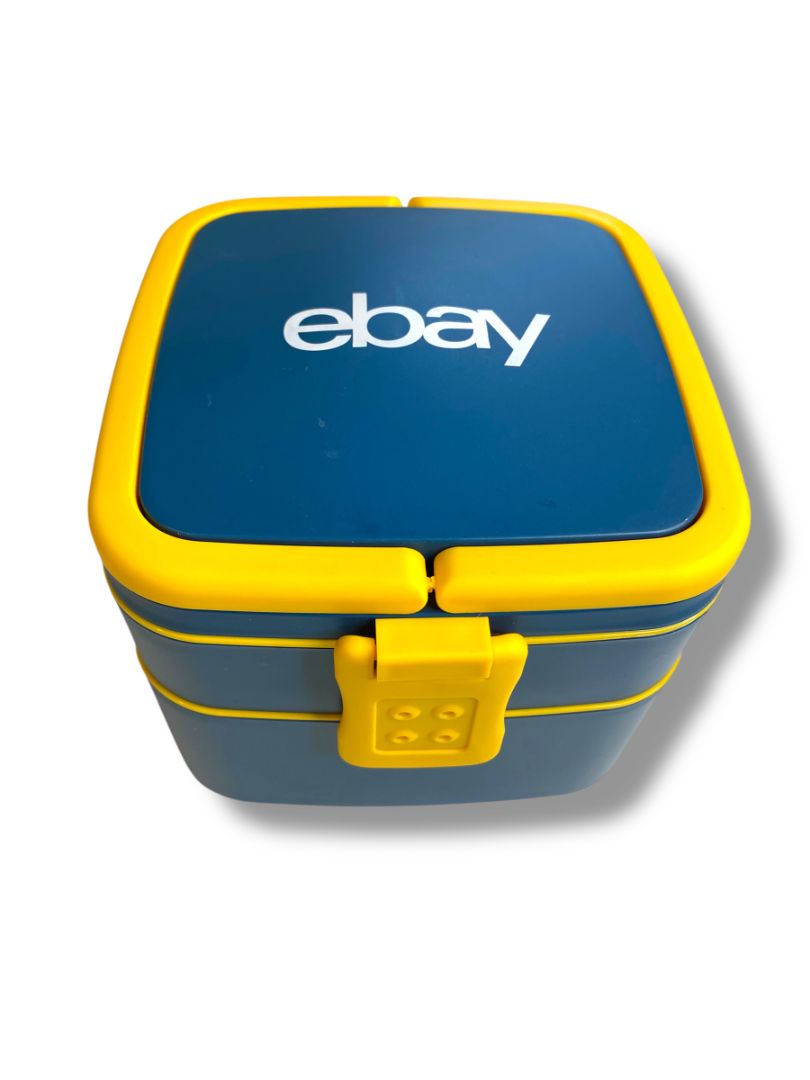 New eBay Bento Lunch Box Bundle  Food Container Travel Compartments Blue Yellow