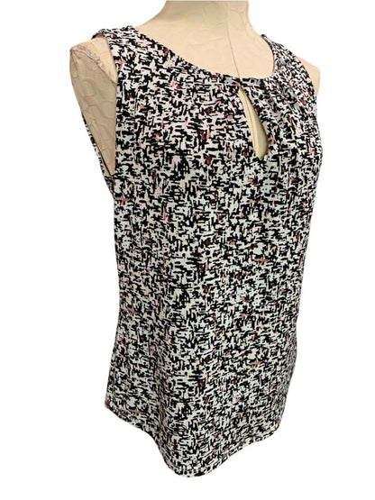Small White House Black Market Womens Pullover Blouse Sleeveless Keyhole
