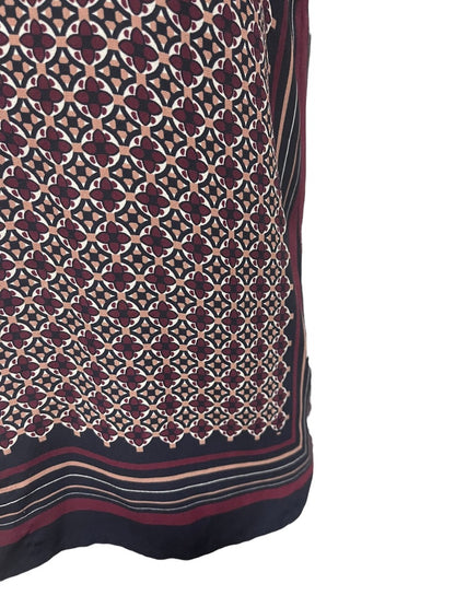 Size XS Loft Womens Split Neck Slightly Sheer Shirt Sleeveless Print