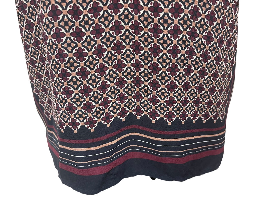Size XS Loft Womens Split Neck Slightly Sheer Shirt Sleeveless Print