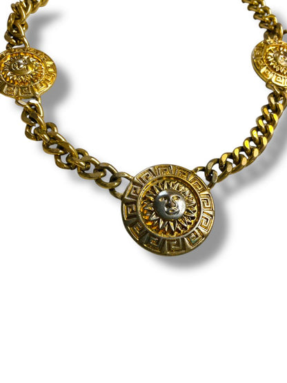 Steve Madden Goldtone Chunky Sun Medallion Necklace 17-20"