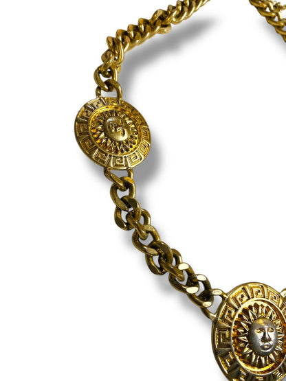 Steve Madden Goldtone Chunky Sun Medallion Necklace 17-20"