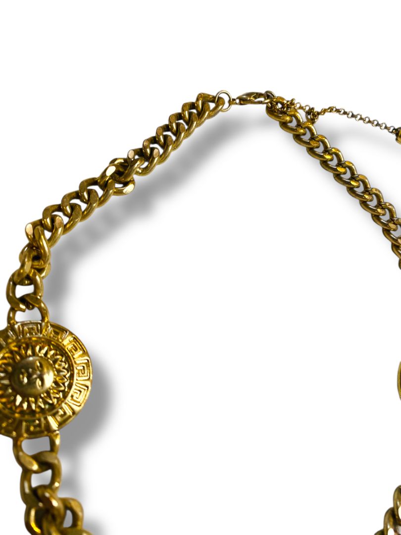 Steve Madden Goldtone Chunky Sun Medallion Necklace 17-20"