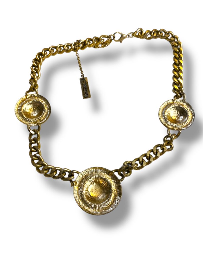 Steve Madden Goldtone Chunky Sun Medallion Necklace 17-20"