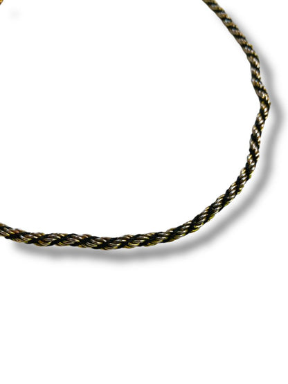 Vintage Twist 3mm Chain Necklace Black Goldtone Silvertone 18"