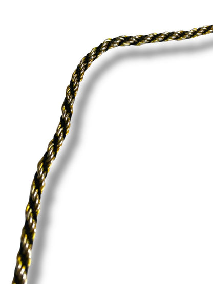 Vintage Twist 3mm Chain Necklace Black Goldtone Silvertone 18"