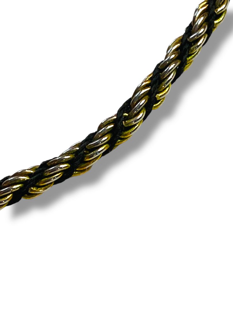 Vintage Twist 3mm Chain Necklace Black Goldtone Silvertone 18"