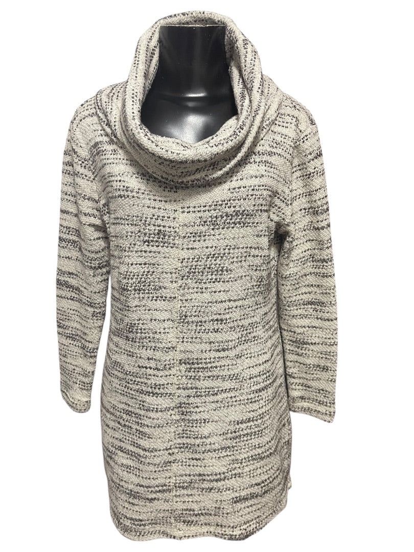 Medium Petite Loft Outlet Sweater Dress Gray Cowl Neck