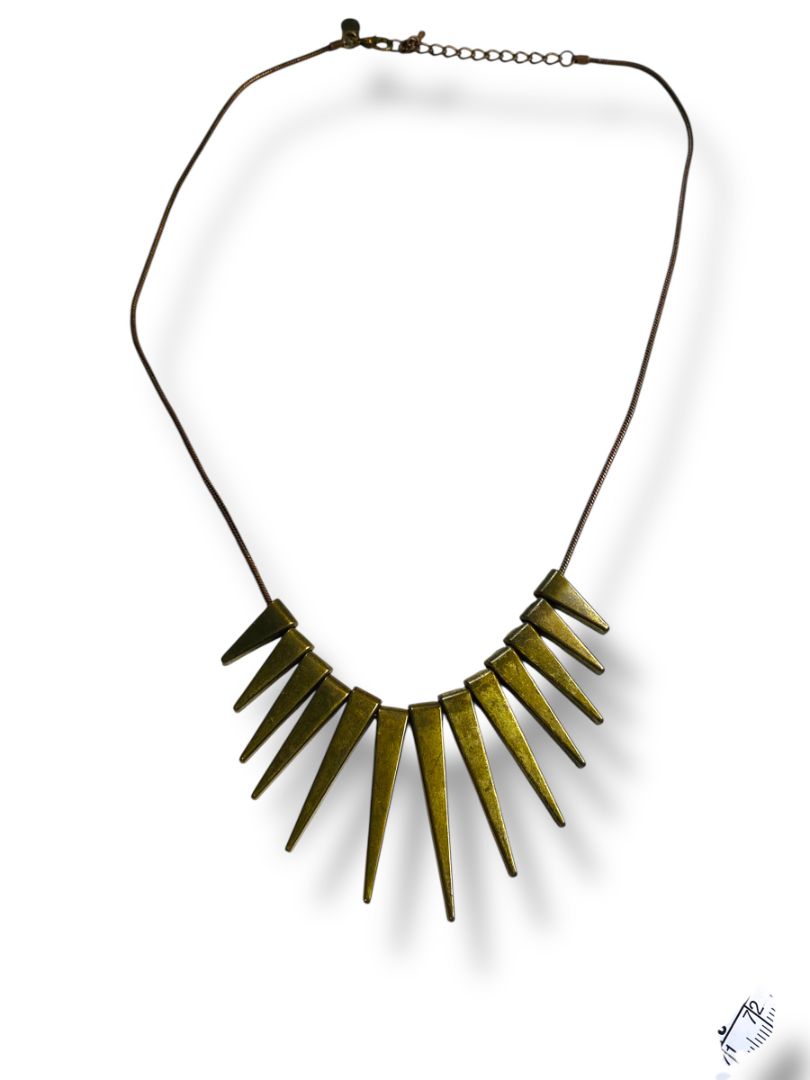 Express Bronze Color Necklace Bib Statement 20-22" Antiqued Look