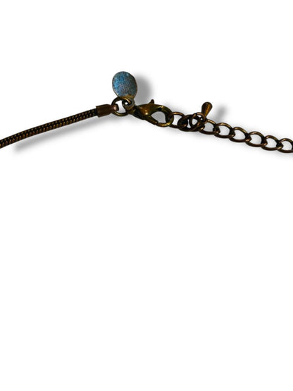 Express Bronze Color Necklace Bib Statement 20-22" Antiqued Look