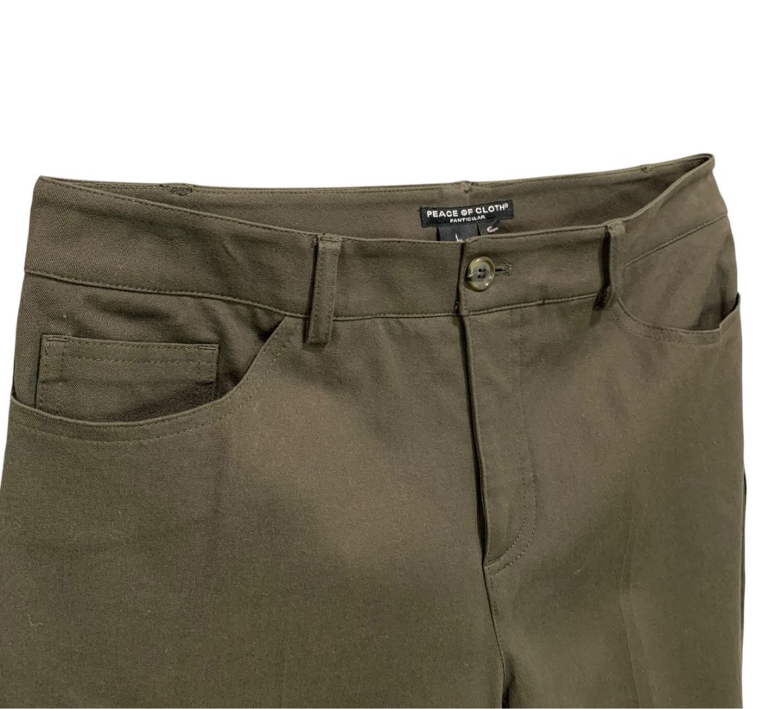 Size 6 Peace of Cloth Panticular Womens New Olive Jean Straight Leg Stretch