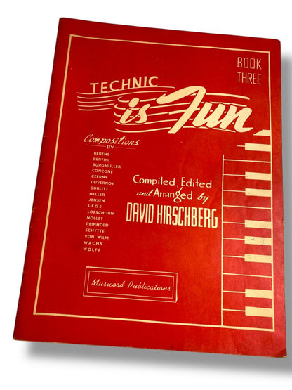 1944 Technic is Fun Book Three David Hirschberg Piano Music