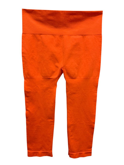Medium Large Nine West Womens Orange Footless Crop Tights Leggings