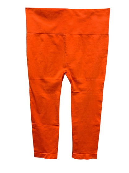 Medium Large Nine West Womens Orange Footless Crop Tights Leggings
