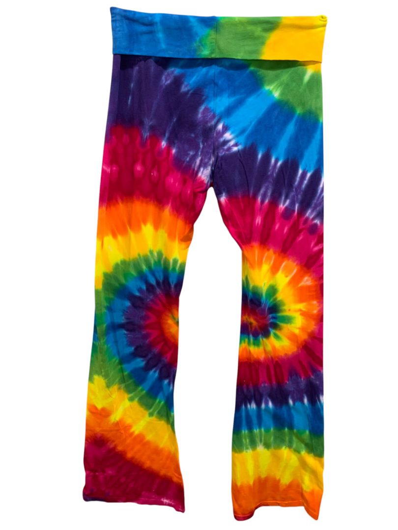 Size XL American Apparel Tie Dye Flare Leg Leggings Womens Hi Rise