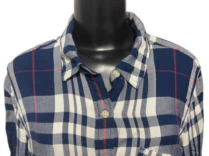 Size XXL Mossimo Womens Lightweight Navy Blue Flannel Button Up