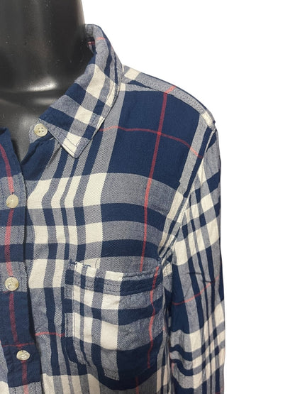 Size XXL Mossimo Womens Lightweight Navy Blue Flannel Button Up
