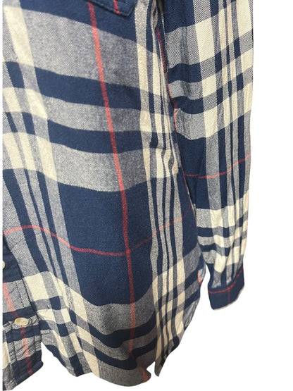 Size XXL Mossimo Womens Lightweight Navy Blue Flannel Button Up