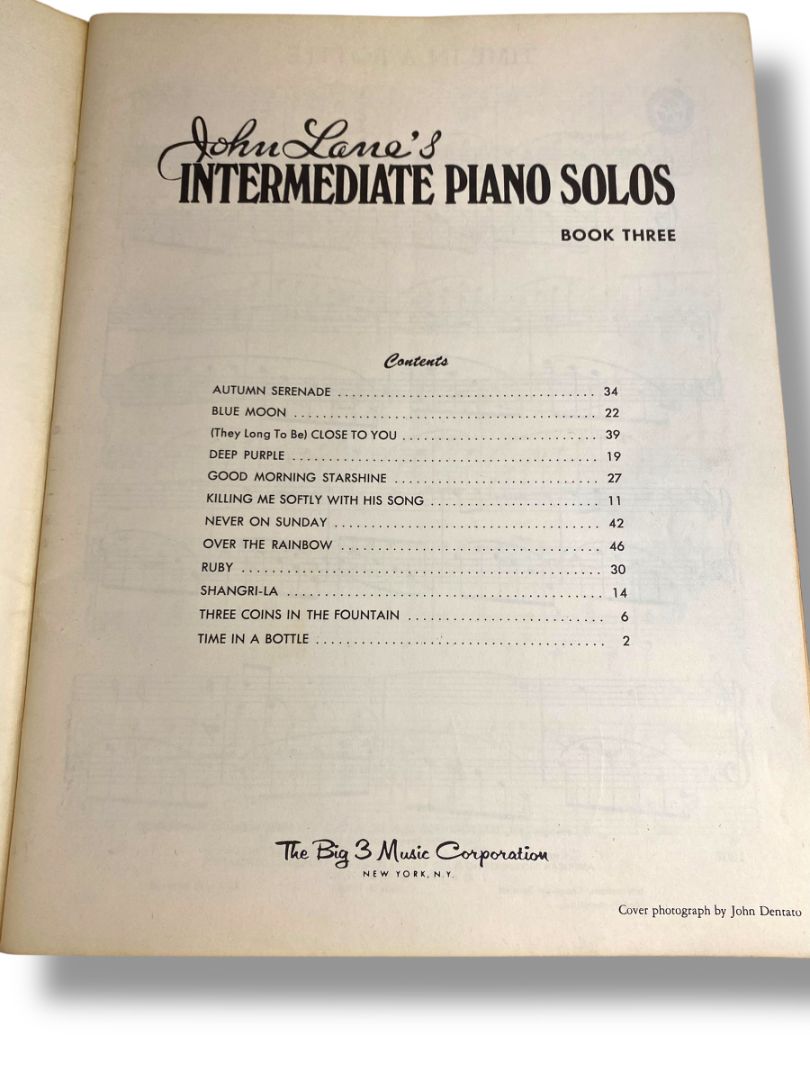 Intermediate Piano Solos Book Three published by The Big 3 Music Corporation