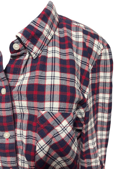 Size Large Tommy Hilfiger Womens Lightweight Plaid Button Up Shirt