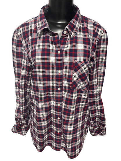 Size Large Tommy Hilfiger Womens Lightweight Plaid Button Up Shirt