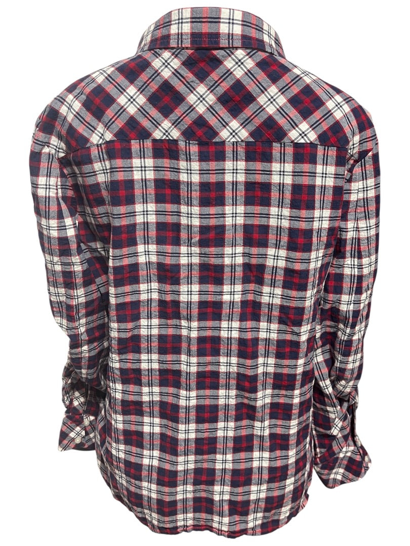 Size Large Tommy Hilfiger Womens Lightweight Plaid Button Up Shirt