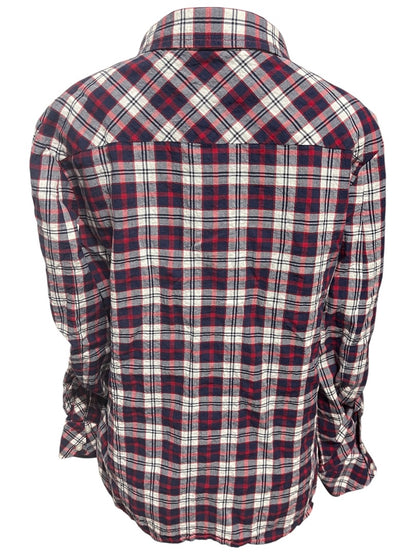 Size Large Tommy Hilfiger Womens Lightweight Plaid Button Up Shirt