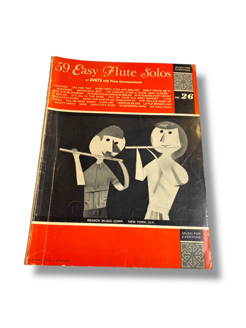 Vintage 59 Easy Flute Solos or Duets with Piano Accompaniment Book
