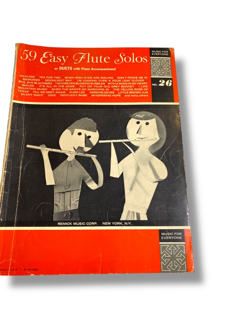 Vintage 59 Easy Flute Solos or Duets with Piano Accompaniment Book