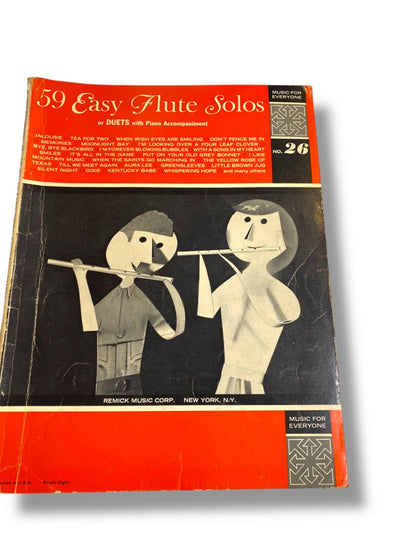 Vintage 59 Easy Flute Solos or Duets with Piano Accompaniment Book
