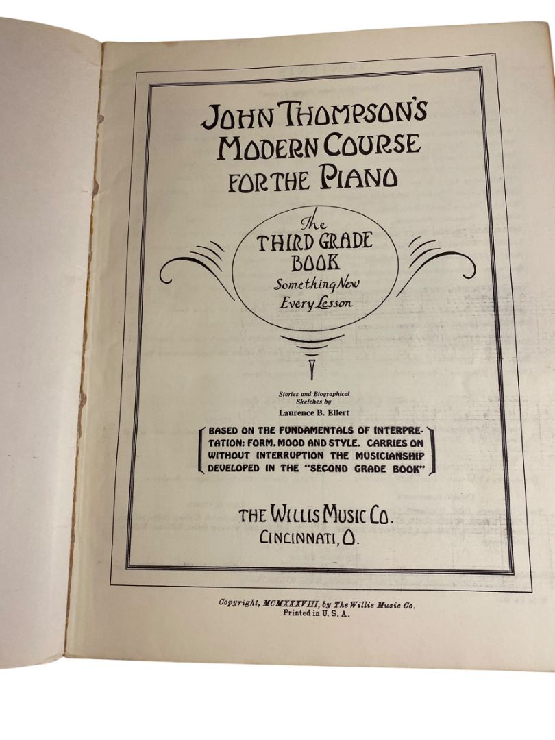 Vintage John Thompson's Modern Course for the Piano - The Third Grade Book