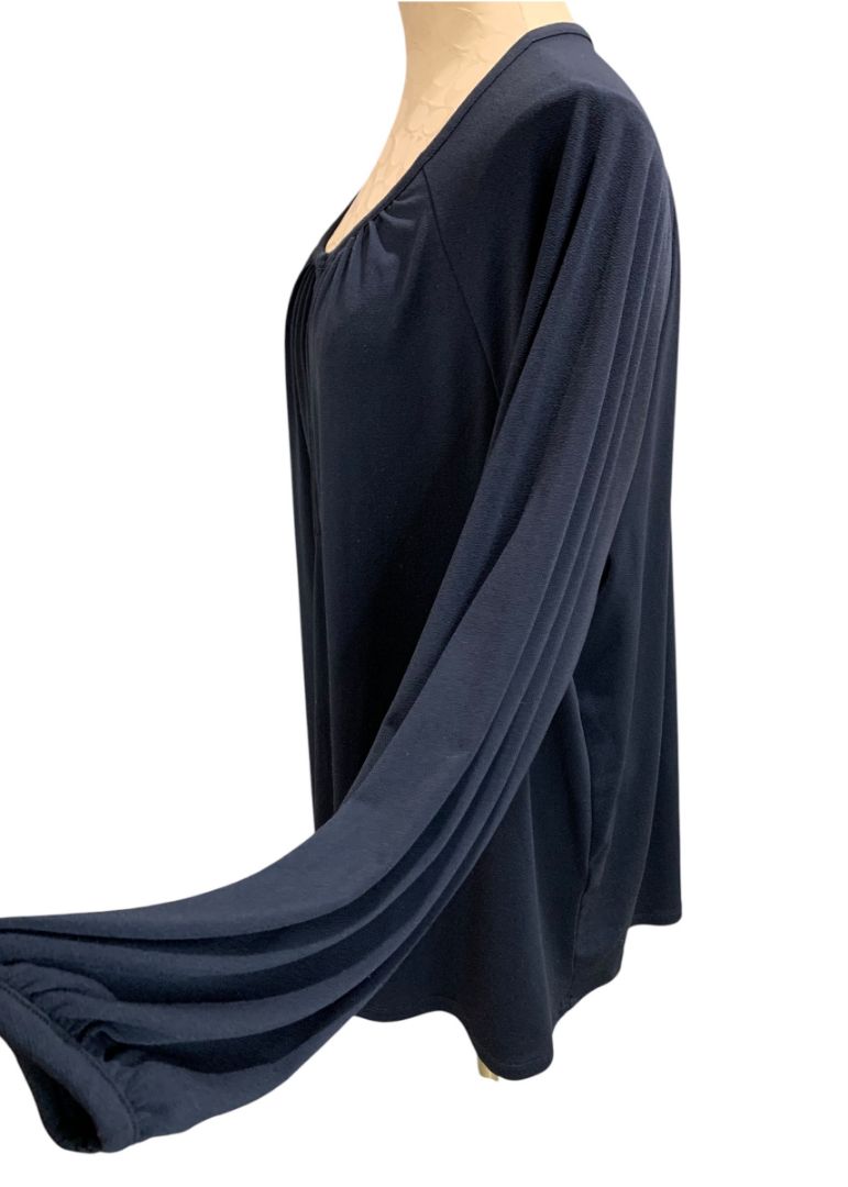 XXL Banana Republic Womens Navy Blue Pullover Shirt Keyhole Neckline Stretch