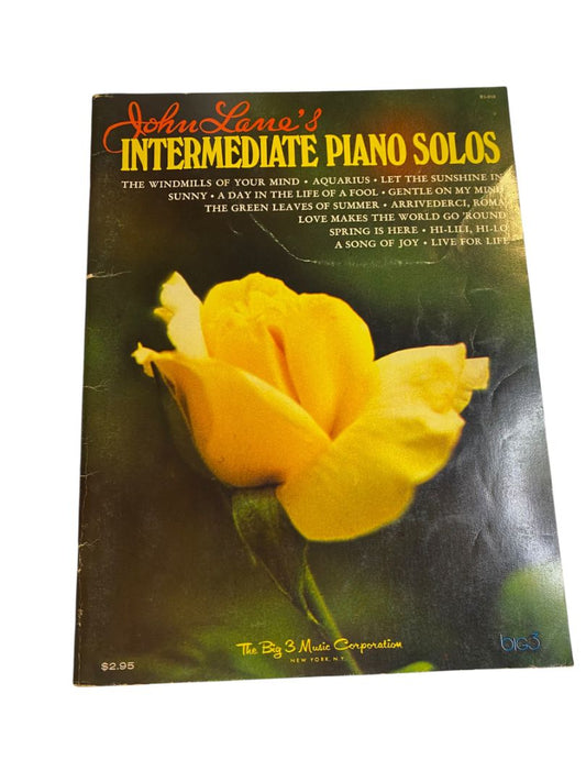1971 John Lane's Intermediate Piano Solos Book Big 3 Music