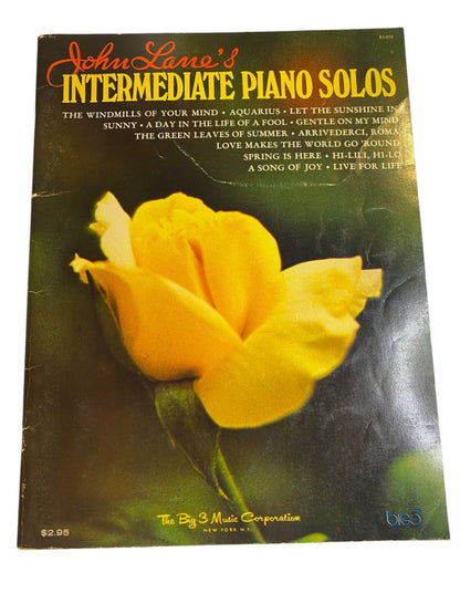 1971 John Lane's Intermediate Piano Solos Book Big 3 Music