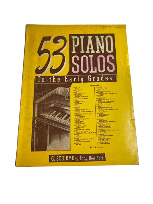 1943 53 Piano Solos in the Early Grades Book G. Schirmer