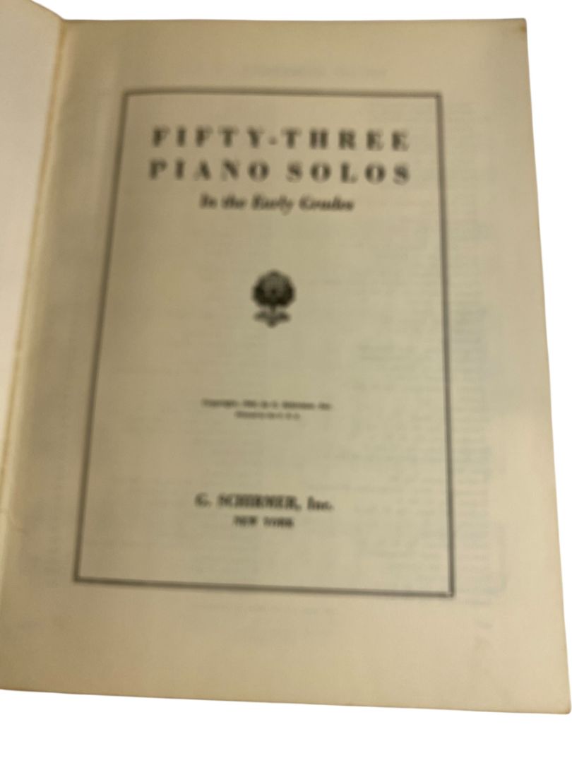 1943 53 Piano Solos in the Early Grades Book G. Schirmer