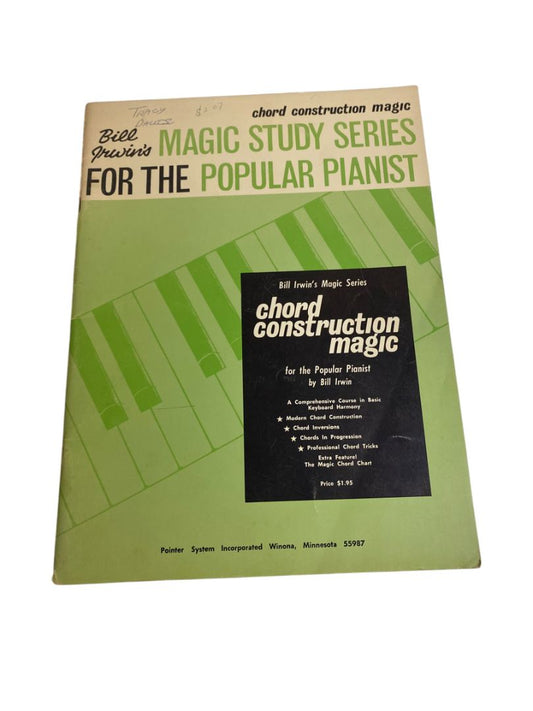 1968 Bill Irwins Magic Study Series for the Popular Pianist Book Chor Construction