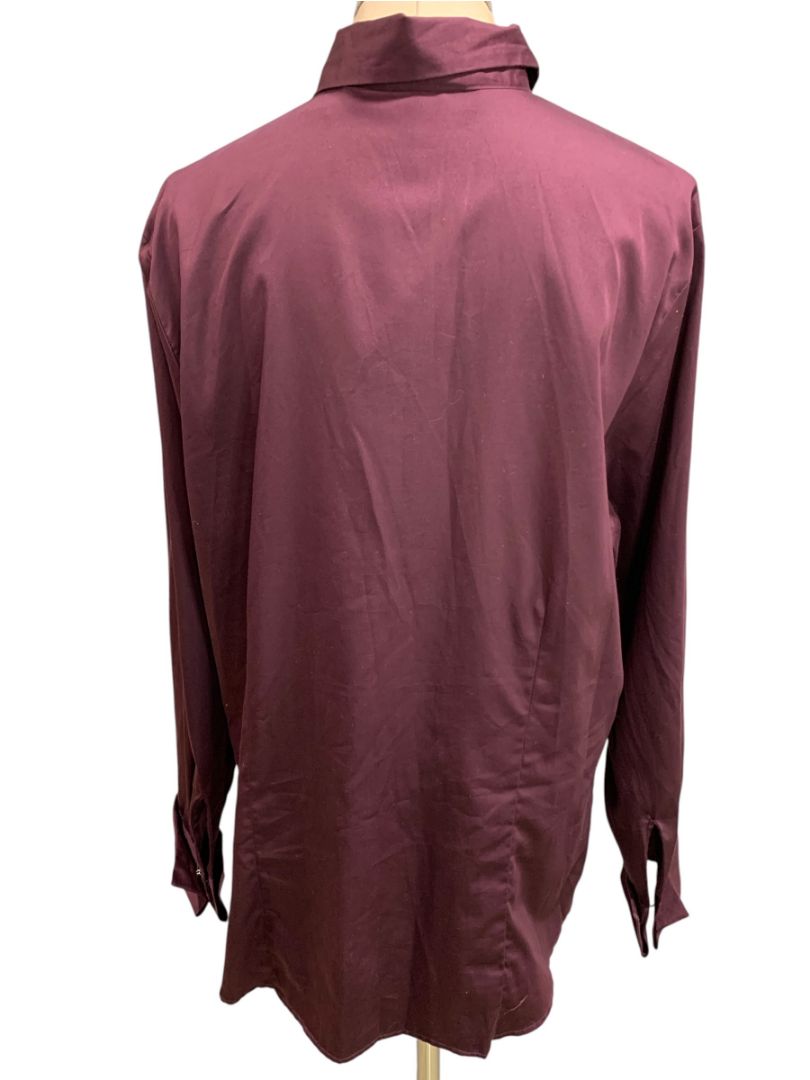 Size XXL Tall Eddie Bauer Eggplant Womens Button Up Blouse