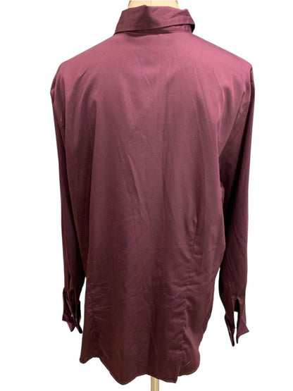 Size XXL Tall Eddie Bauer Eggplant Womens Button Up Blouse