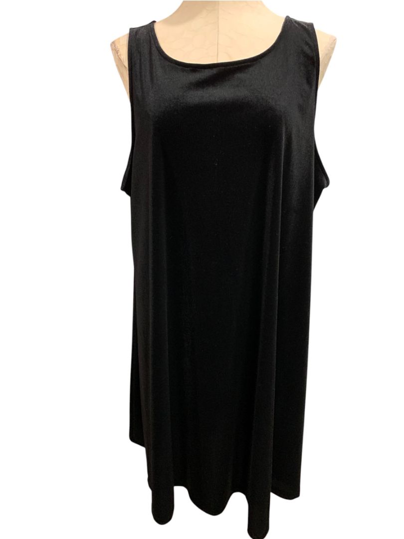 Size XXL Old Navy Black Stretch Velour Pullover Dress Sleeveless