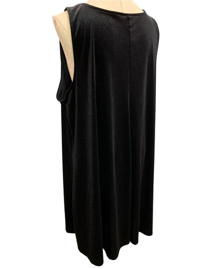 Size XXL Old Navy Black Stretch Velour Pullover Dress Sleeveless