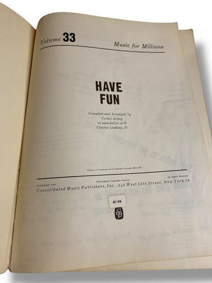 Vintage Piano Pieces Book Volume 33 Music for Millions Series