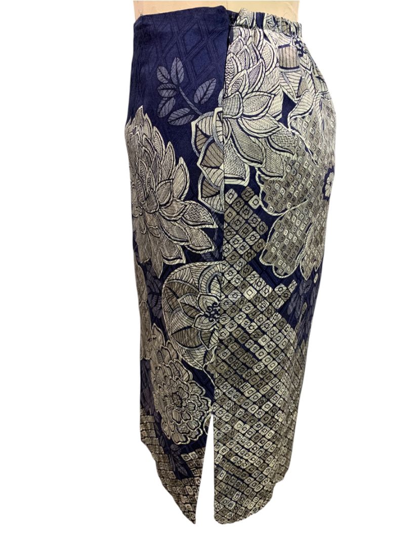 20WP Talbots Woman Petites Silk Blend Skirt Floral Print Knee Length